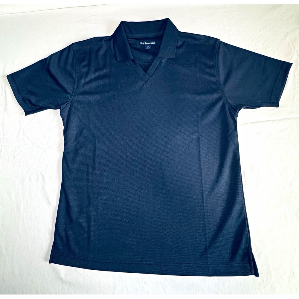 Blue Generation Women's Navy Short Sleeve Collared Polo Shirt, Size M